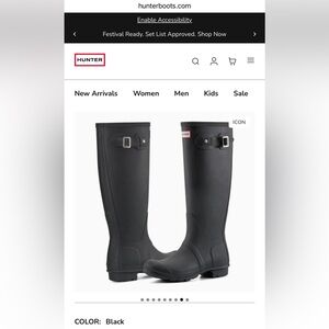 Hunter Rain boots, original tall classic style, excellent like new condition!